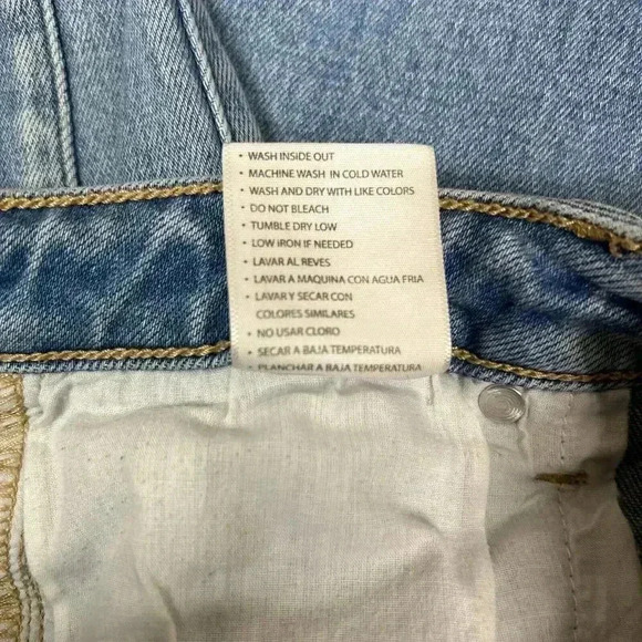 KanCan 5 / 26 Straight Leg Medium Wash Jeans Open Slits Hem Detail Distressed - Picture 10 of 10